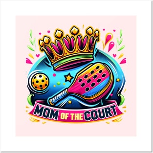 Mom of the court, Crown, pickleball paddle, ball, heart, cute pickleball Posters and Art